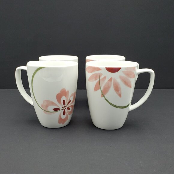 Corelle Pretty Pink Mugs Corning Pink Floral Porcelain Mugs - Picture 2 of 8